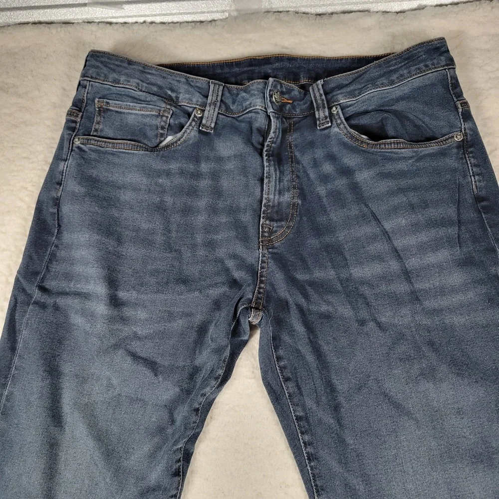 Buffalo David Bitton Jeans Mens 38x32 Blue King Slim Bootcut Dark Wash Stretch
